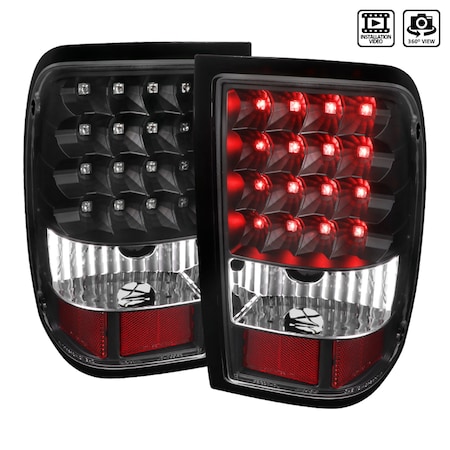 Spec-D Tuning Ford Ranger Led Tail Lights All Black Housing With Clear Lens 6-11 LT-RAN06JMLED-V2-TM